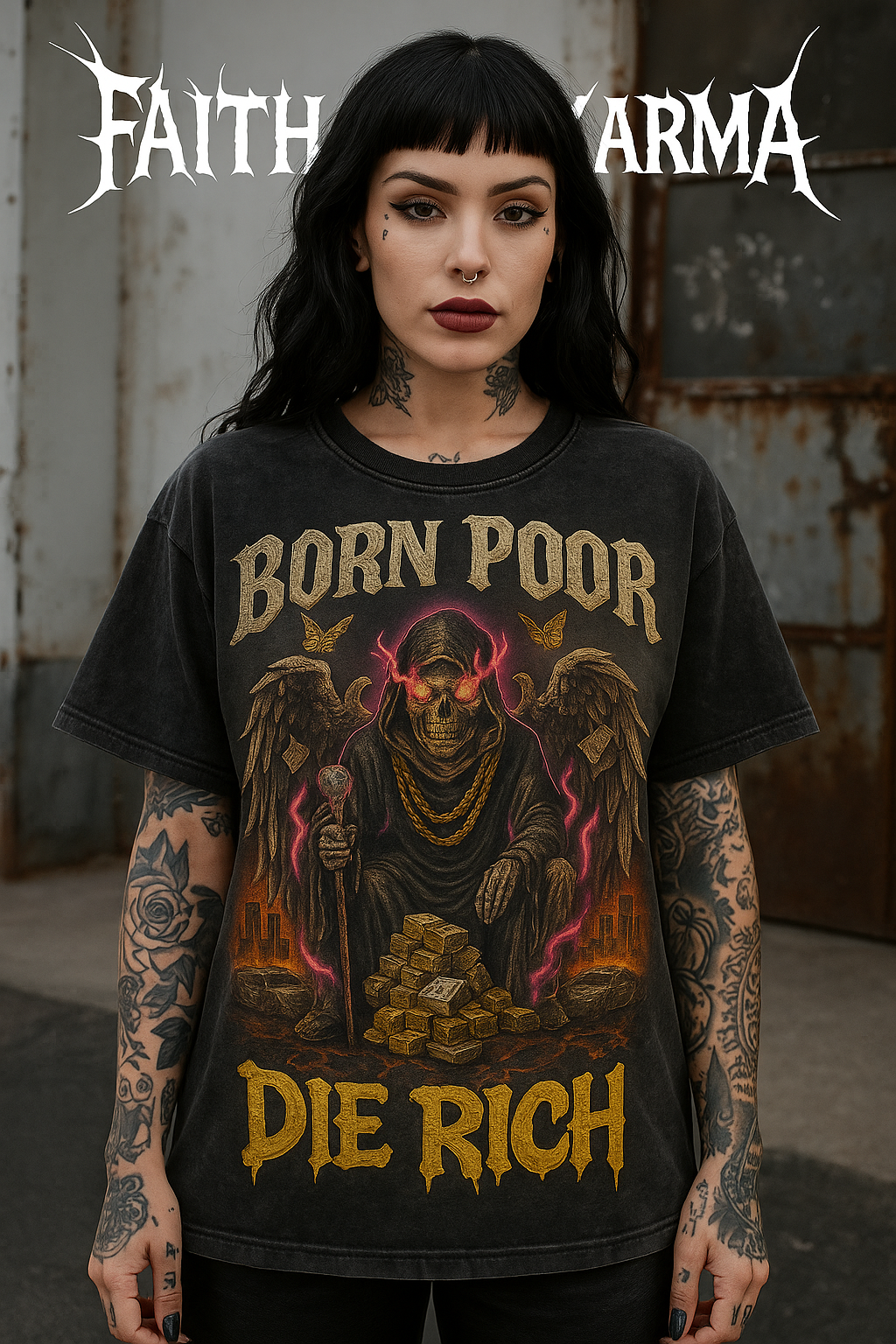 Faith In Karma – Born Poor Die Rich Tee